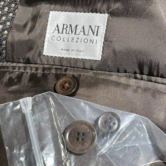 Armani Collezioni Mens Sport Coat Wool Blend Size 46R Textured Pattern‎ Italy - Picture 7 of 16